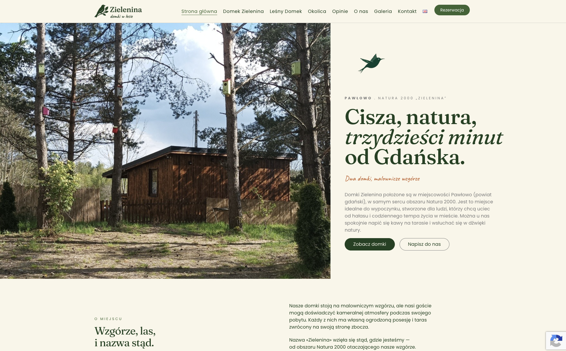 Realizacja Gekos: Domki Zielenina — Domki w lesie (2026)