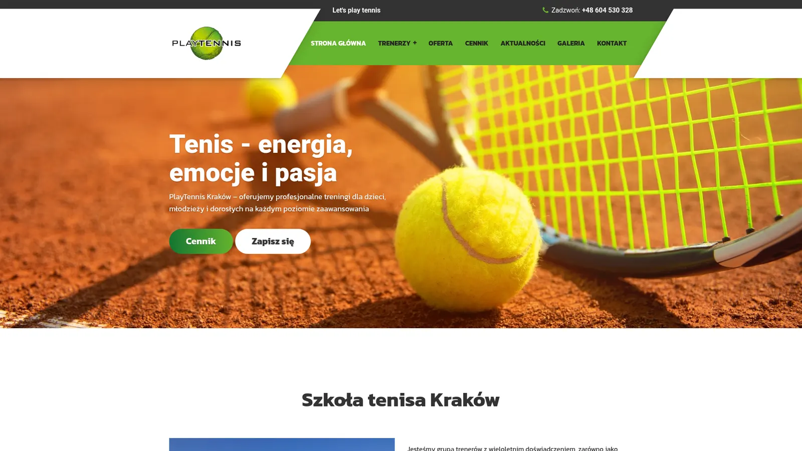 Realizacja Gekos: Play Tennis — Szkoła tenisa (2025)