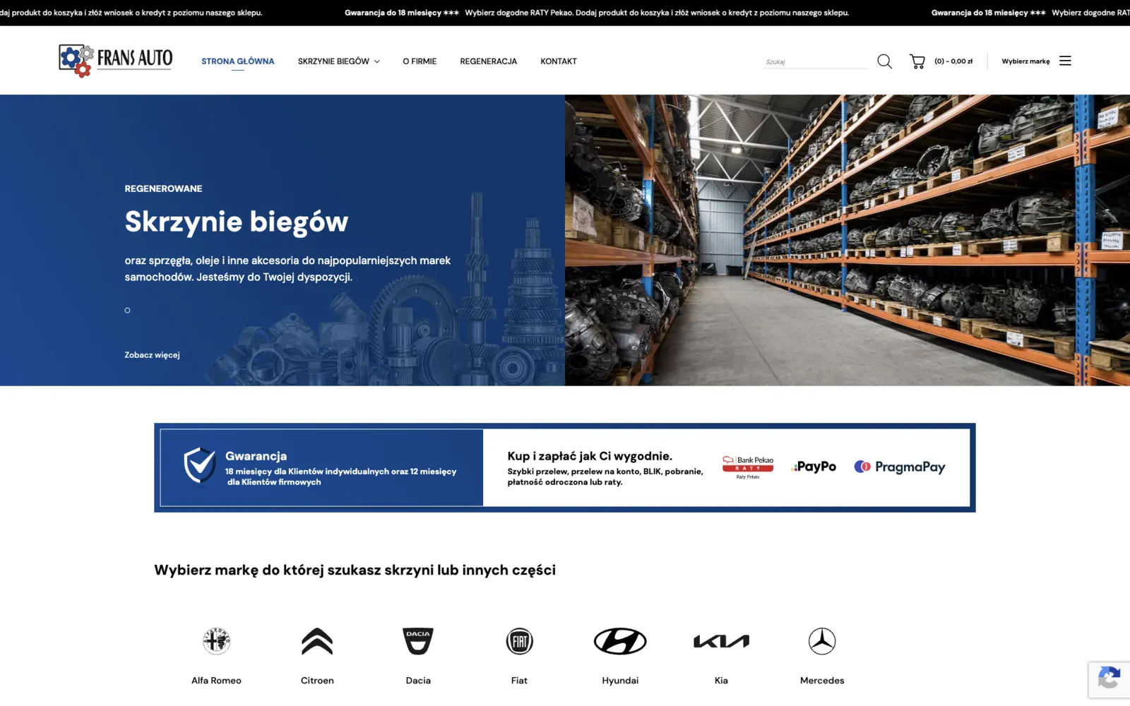 Realizacja Gekos: Frans Auto — Sklep z częściami samochodowymi (2024)