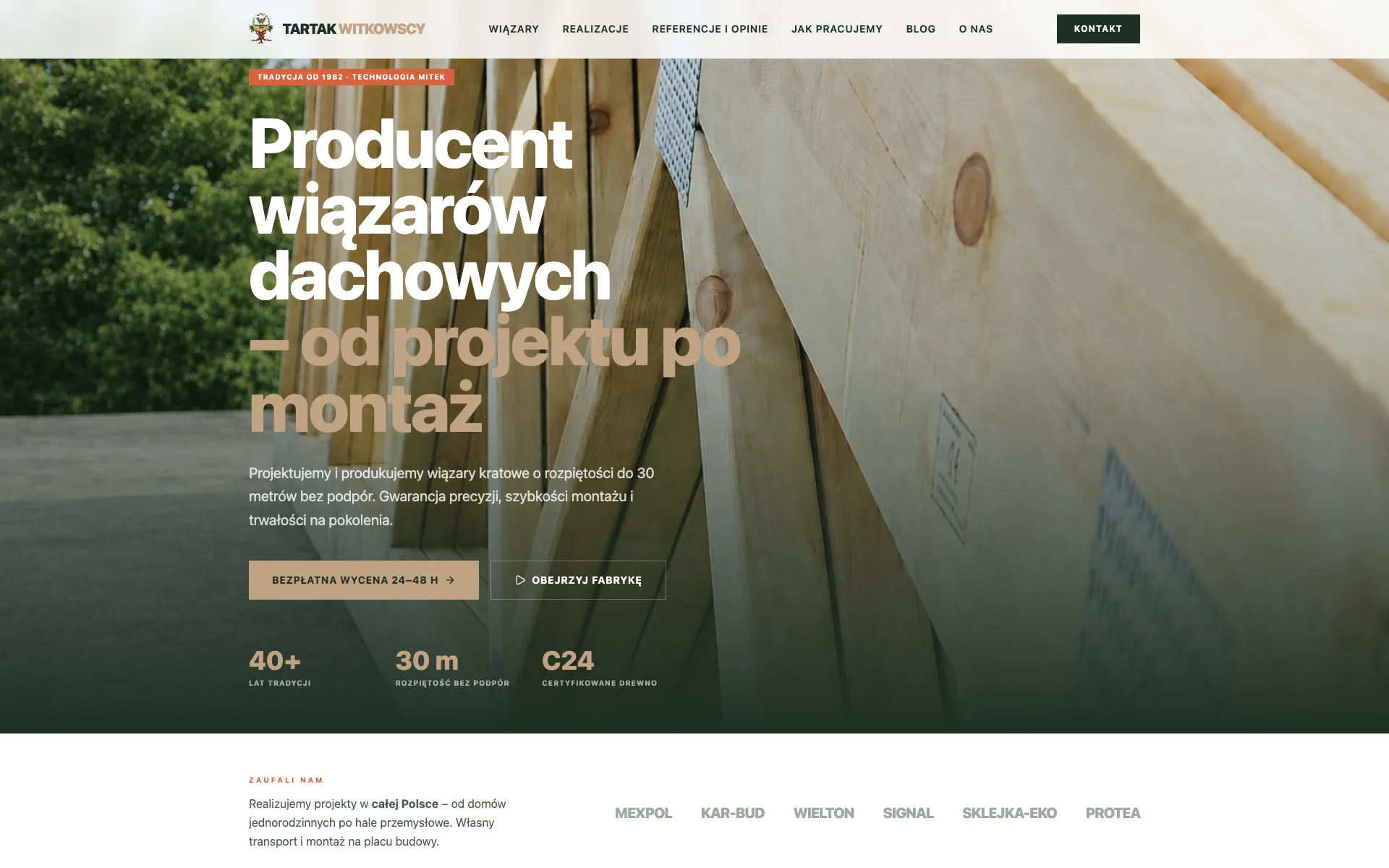 Realizacja Gekos: Tartak Witkowscy — Producent wiązarów dachowych (2026)