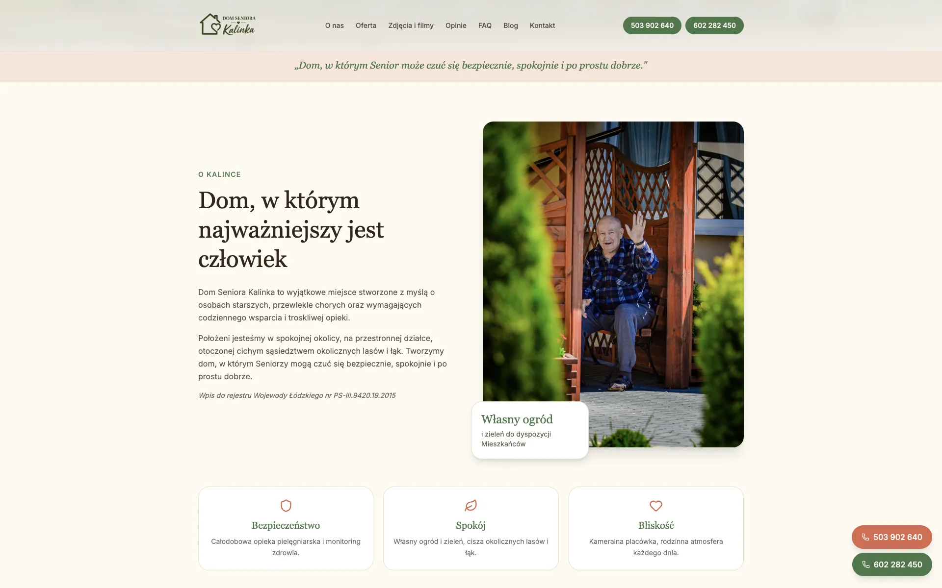 Realizacja Gekos: Dom Seniora Kalinka — Opieka nad seniorami (2026)